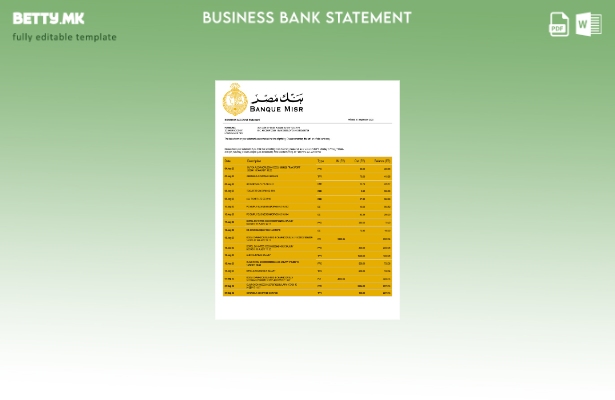 модерен стил на организацијата Banque Misr што го проверува изводот на сметката 